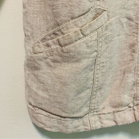 J. Jill Light Tan 100%  Linen Jean Jacket size medium - Picture 3 of 7